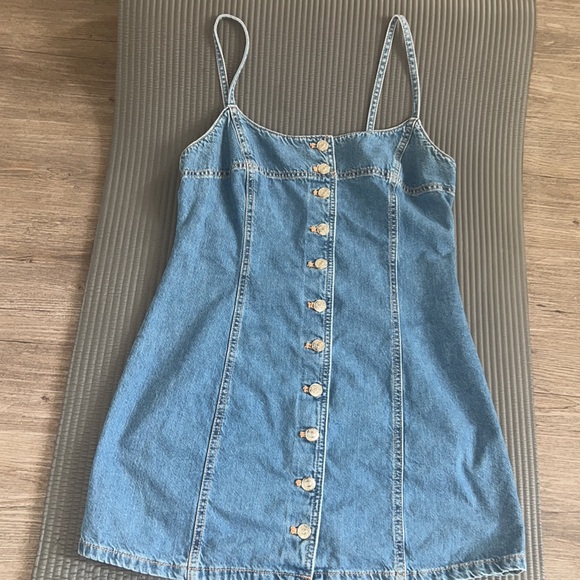 Zara Dresses & Skirts - Zara Button Front Denim Dress Sz M